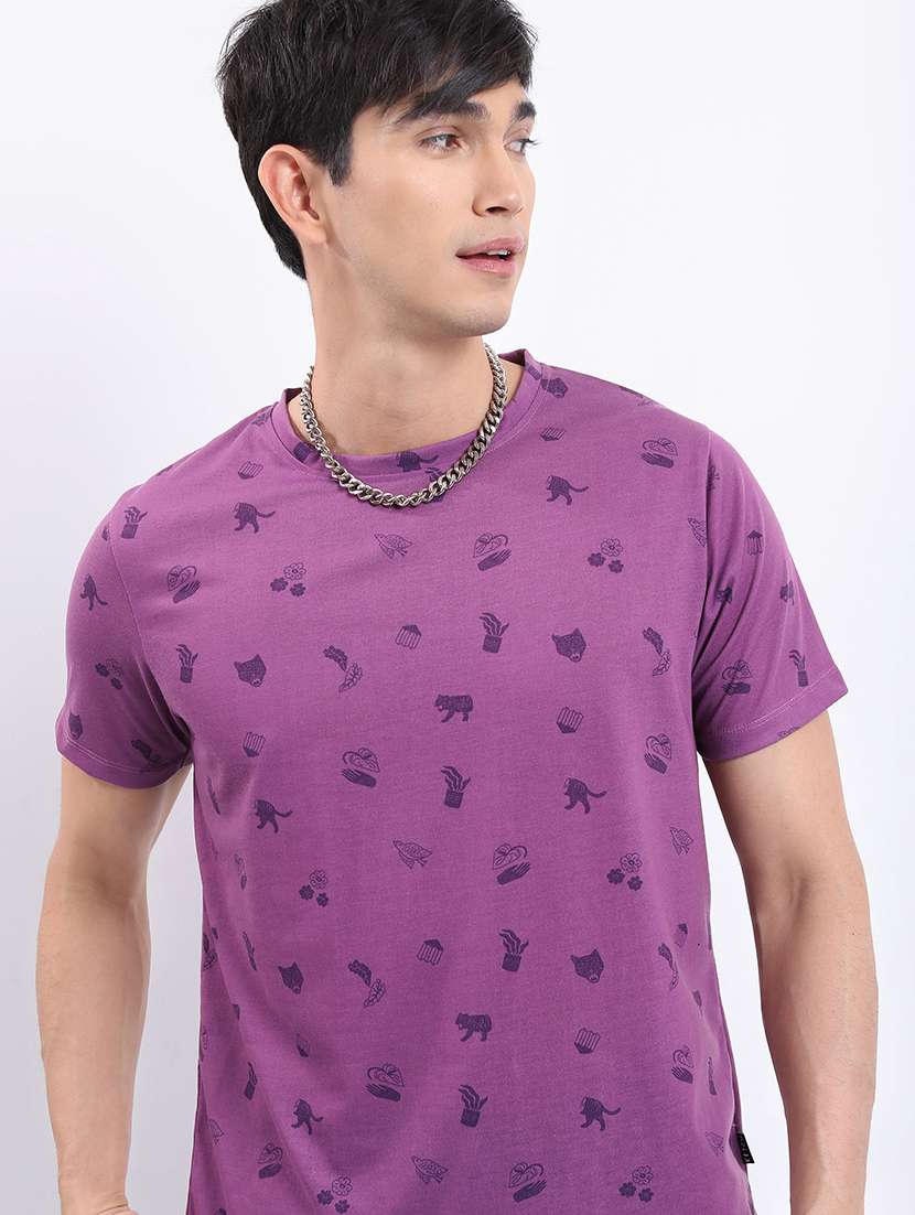 men printed round neck t-shirt - 21375196 -  Standard Image - 3