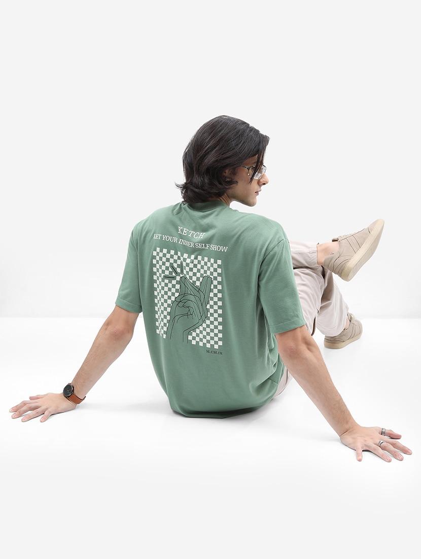 men round neck back print t-shirt - 21375207 - Standard Image - 3