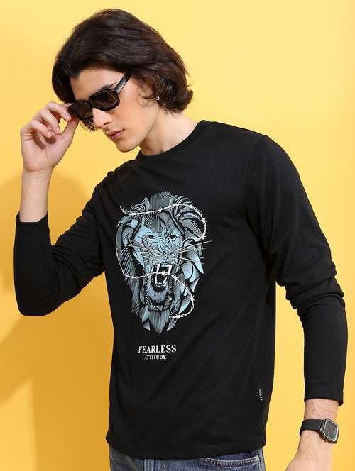 men front print cotton t-shirt - 21375236 -  Standard Image - 0