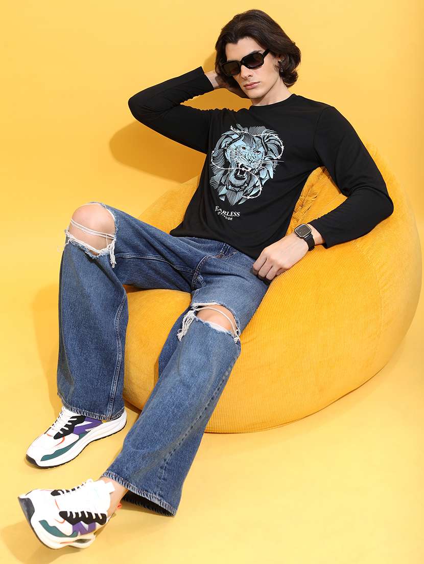 men front print cotton t-shirt - 21375236 -  Standard Image - 3