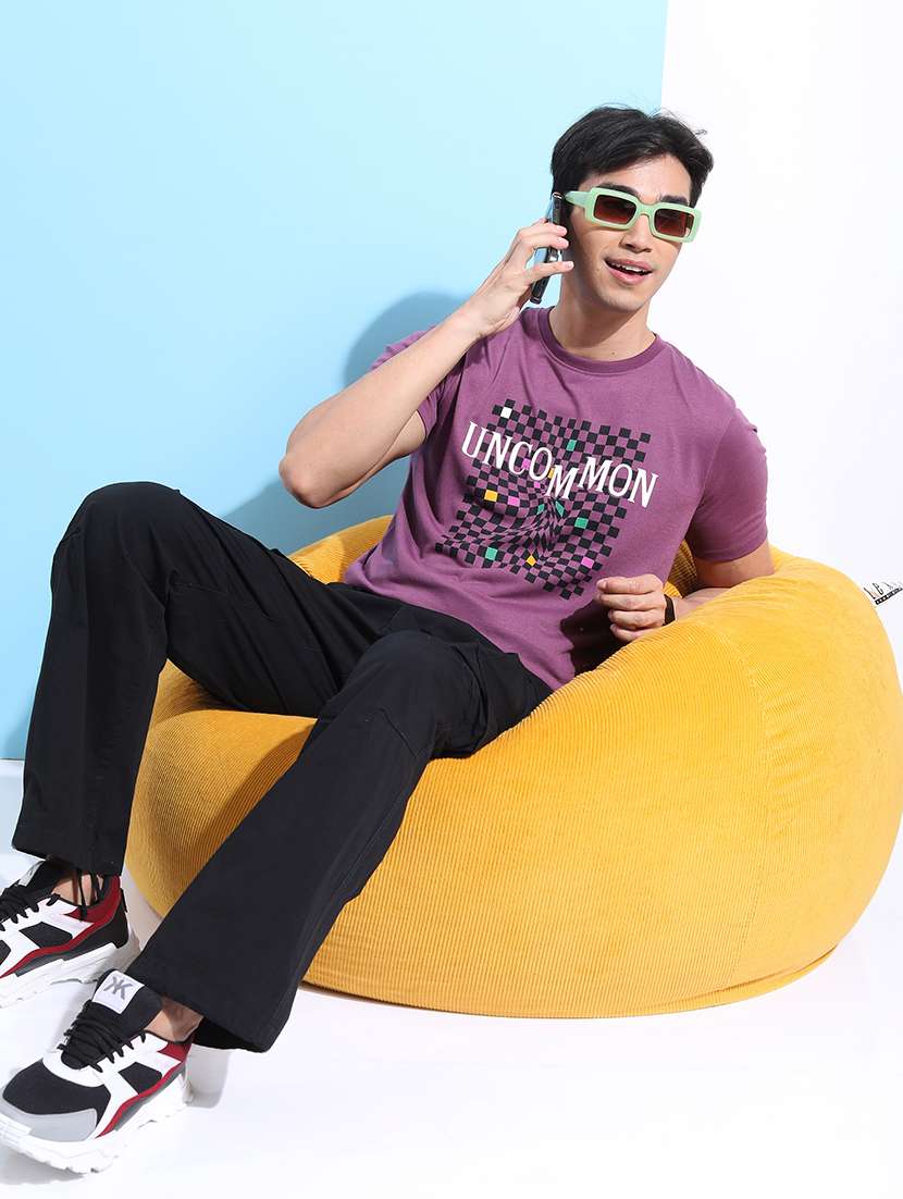 men front print round neck t-shirt - 21375260 -  Standard Image - 3