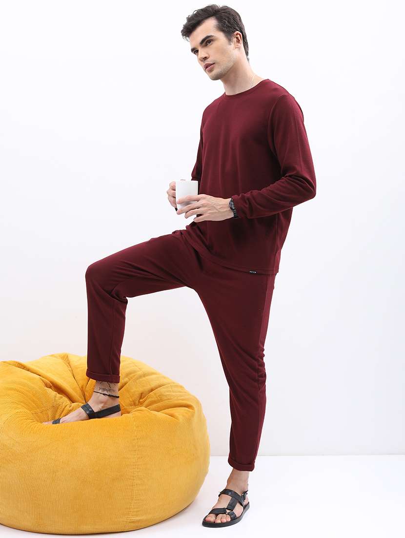 men solid round neck long sleeve t-shirt - 21375264 -  Standard Image - 3