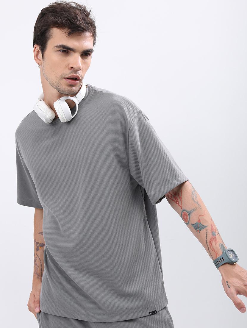 men solid round neck oversized t-shirt - 21375280 - Zoom Image - 0