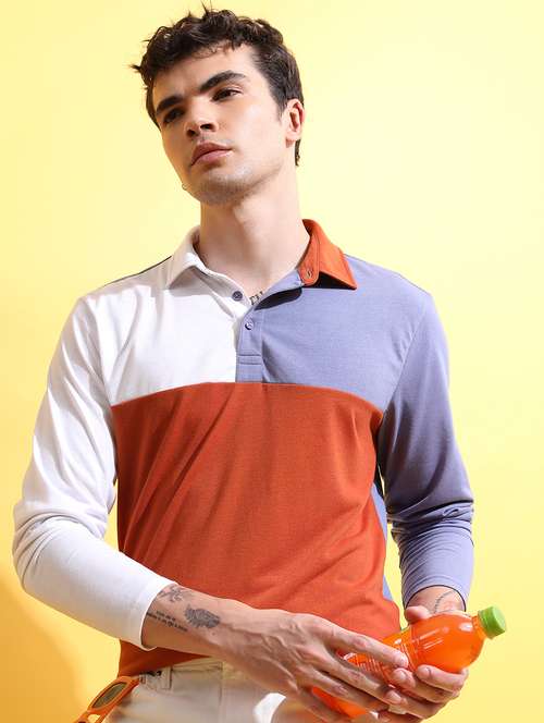 men color block polo t-shirt - 21375284 -  Standard Image - 0