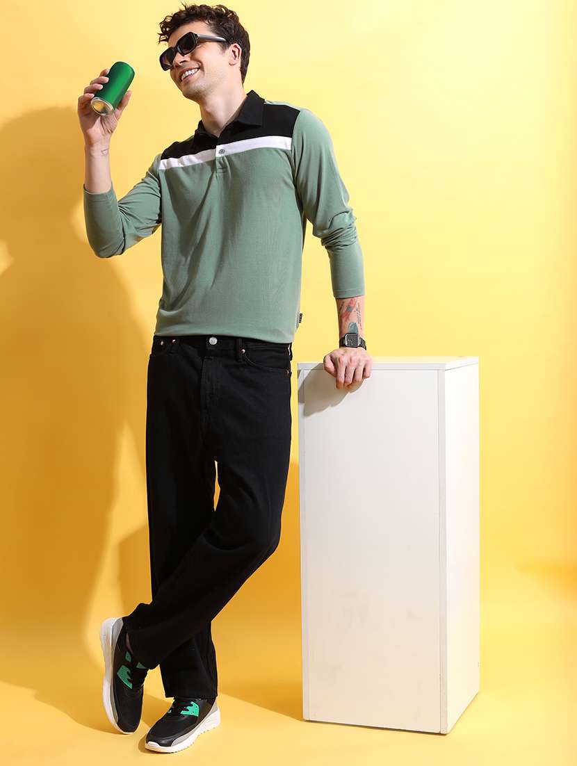men color block polo t-shirt - 21375285 - Standard Image - 3