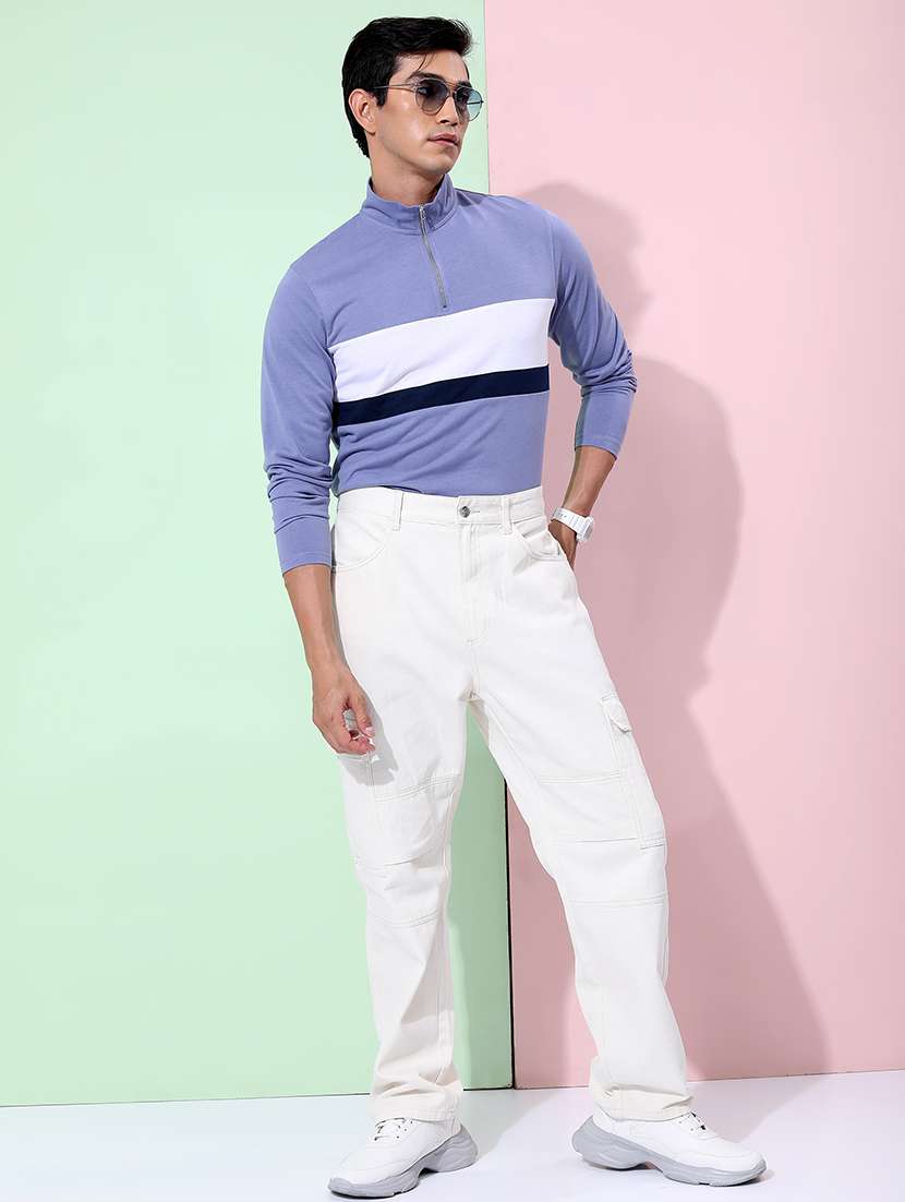 men color block long sleeve t-shirt - 21375288 -  Standard Image - 3