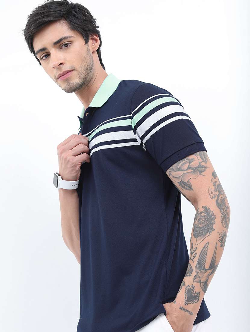 men striped polo t-shirt