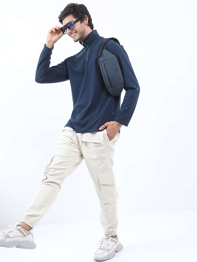 men solid high neck t-shirt - 21375314 -  Standard Image - 3