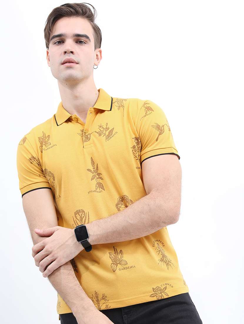 men all over printed polo t-shirt