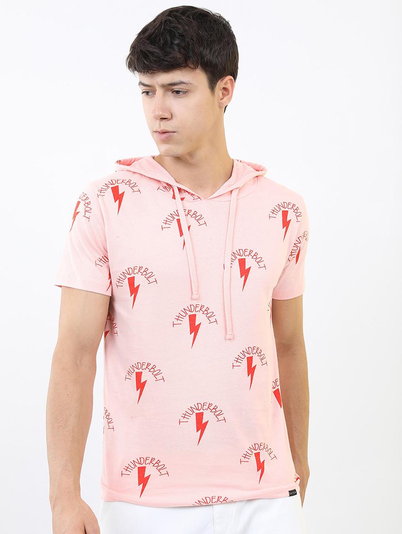 men hood neck short sleeves t-shirt - 21375349 - Zoom Image - 0
