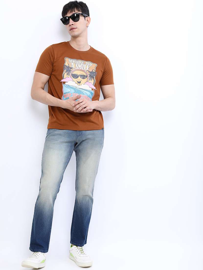 men printed round neck t-shirt - 21375359 -  Standard Image - 3