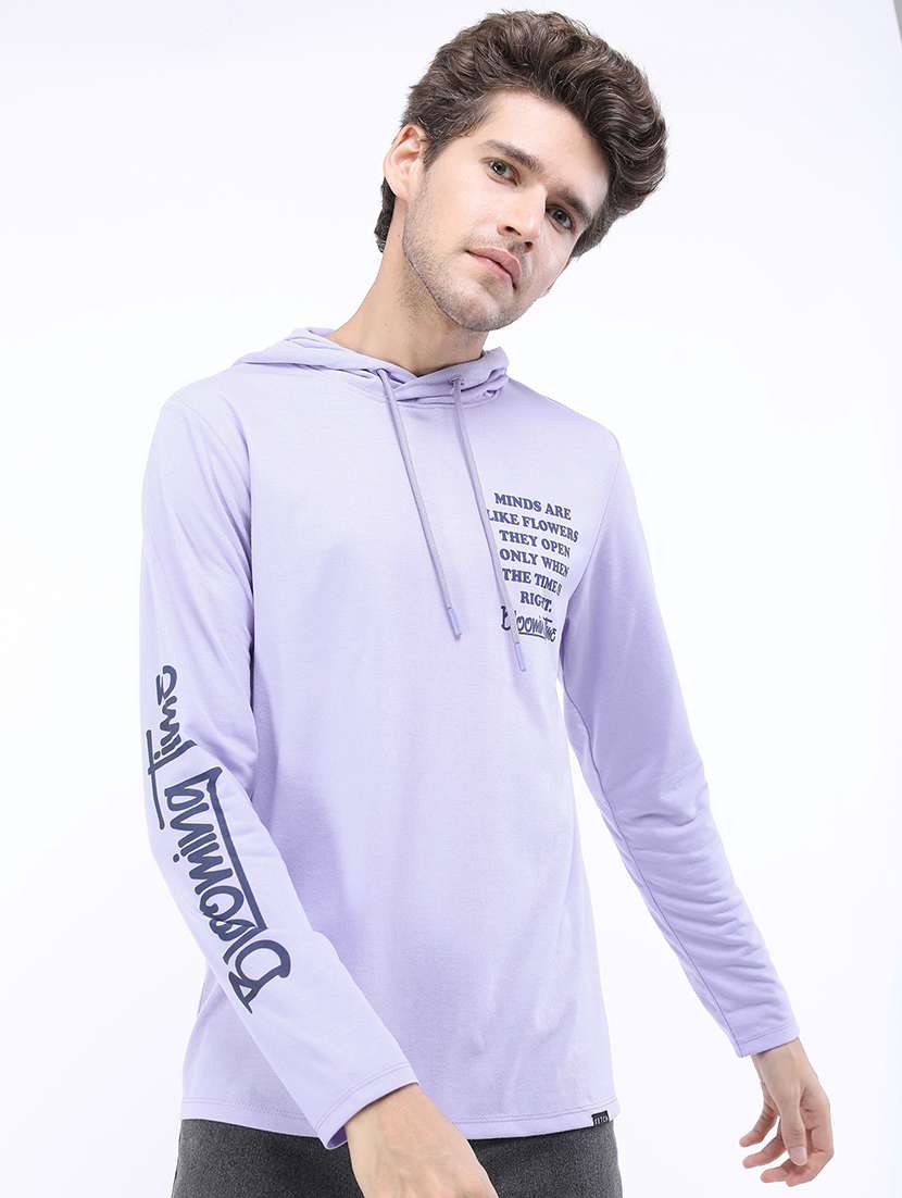men back print cotton t-shirt