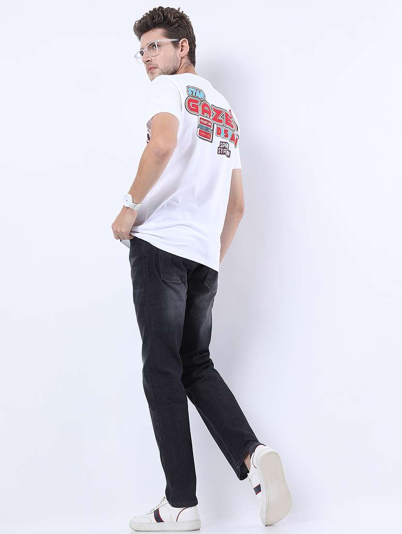 men front print round neck t-shirt - 21375383 -  Standard Image - 3