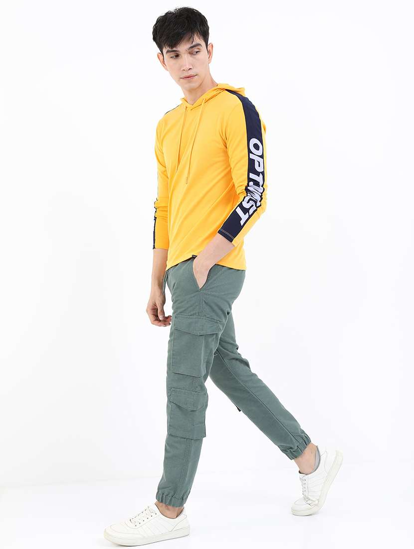 men hooded neck long sleeve t-shirt - 21375386 -  Standard Image - 3