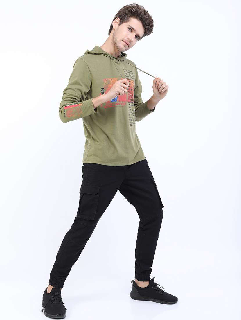 men hooded neck long sleeve t-shirt - 21375389 -  Standard Image - 3