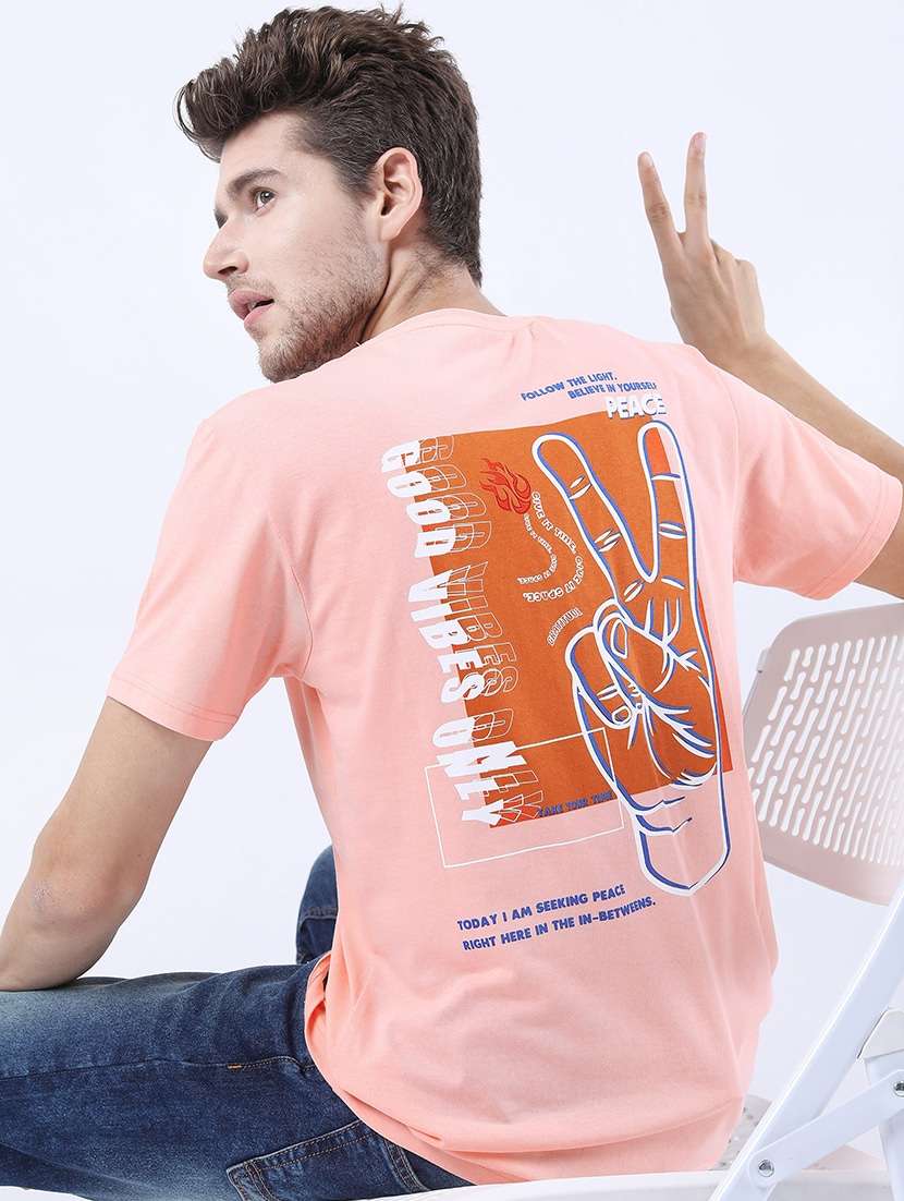 men printed round neck t-shirt