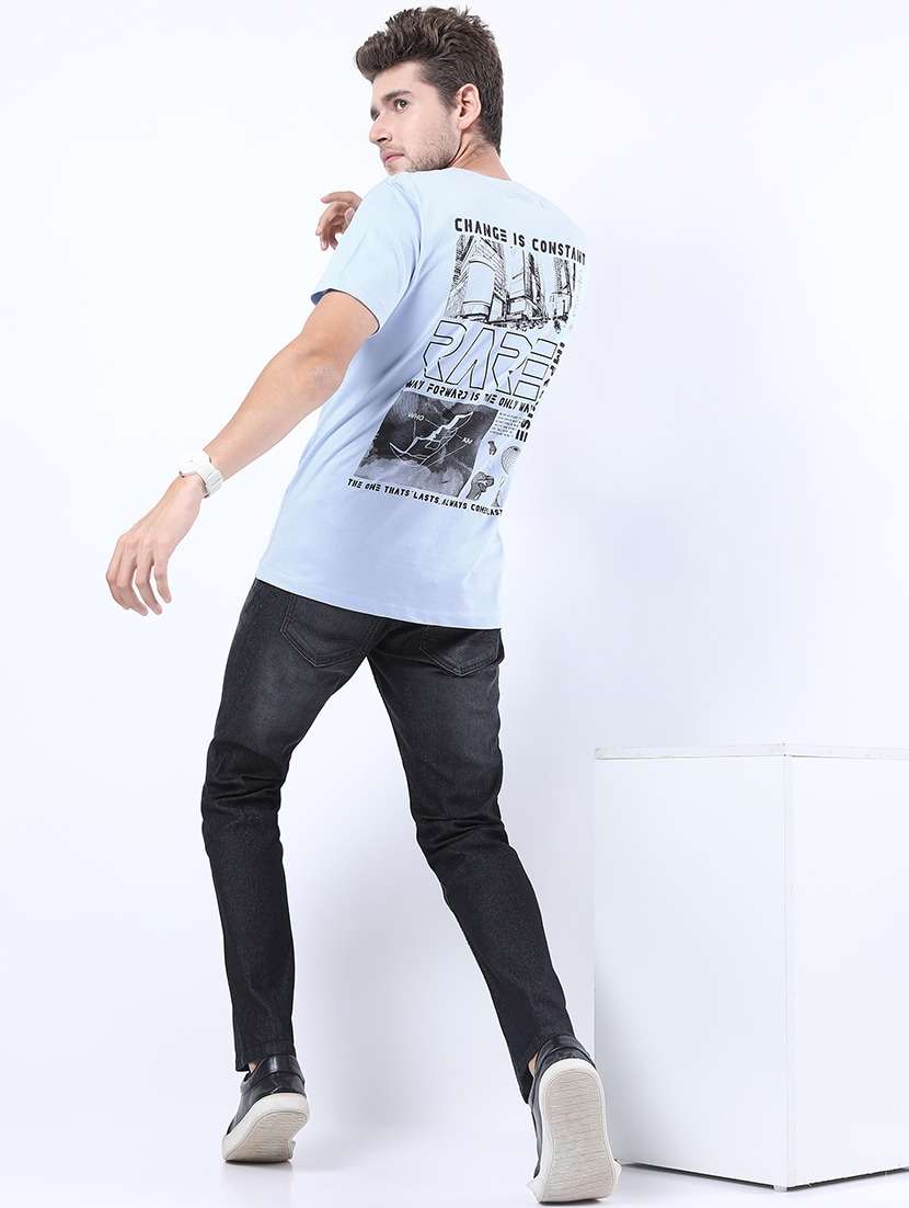men round neck back print t-shirt - 21375409 -  Standard Image - 3