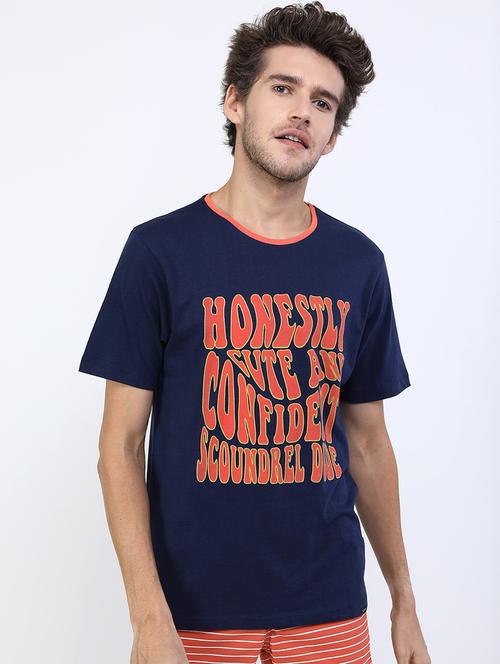 men front print cotton t-shirt - 21375410 - Standard Image - 0