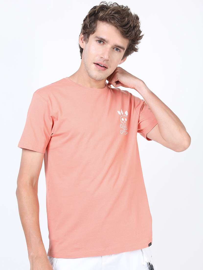 men back print short sleeve t-shirt