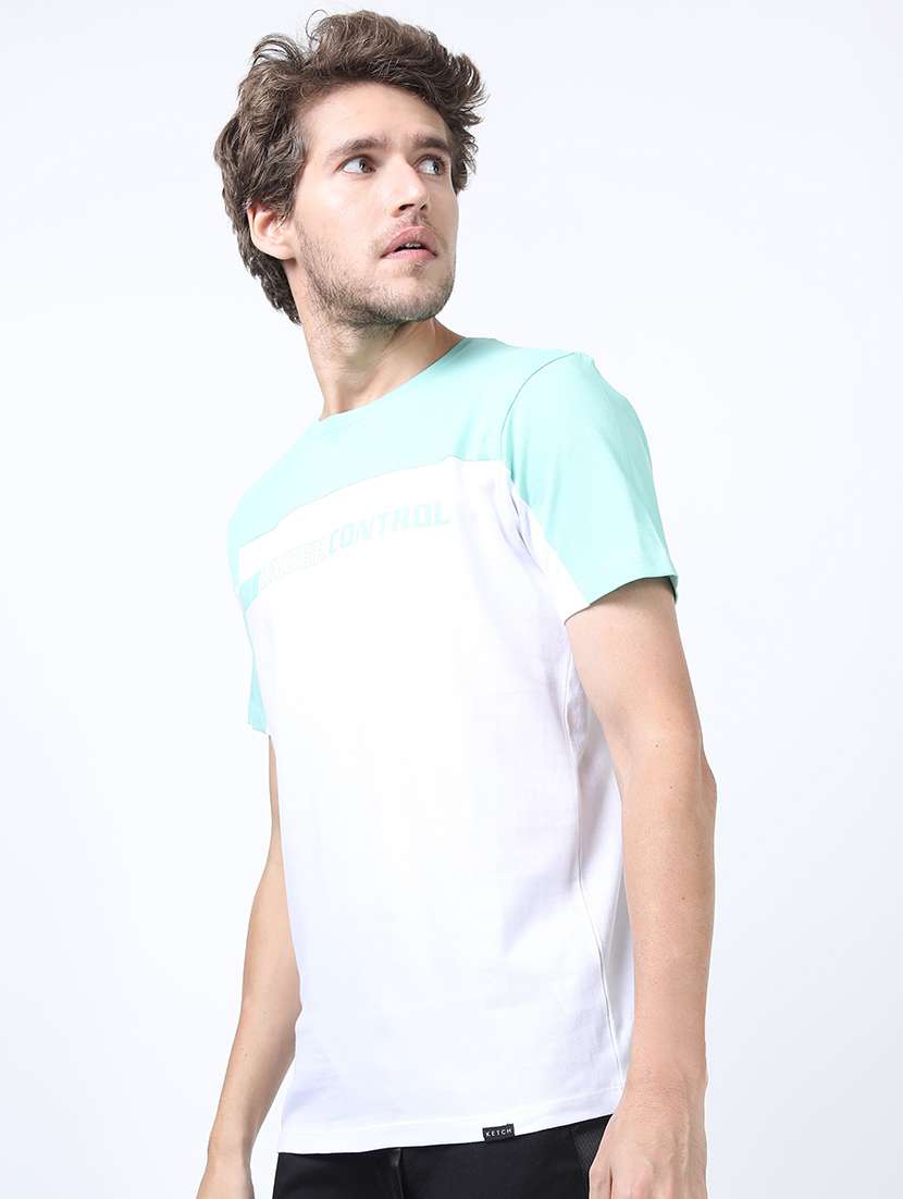 men short sleeve color block t-shirt