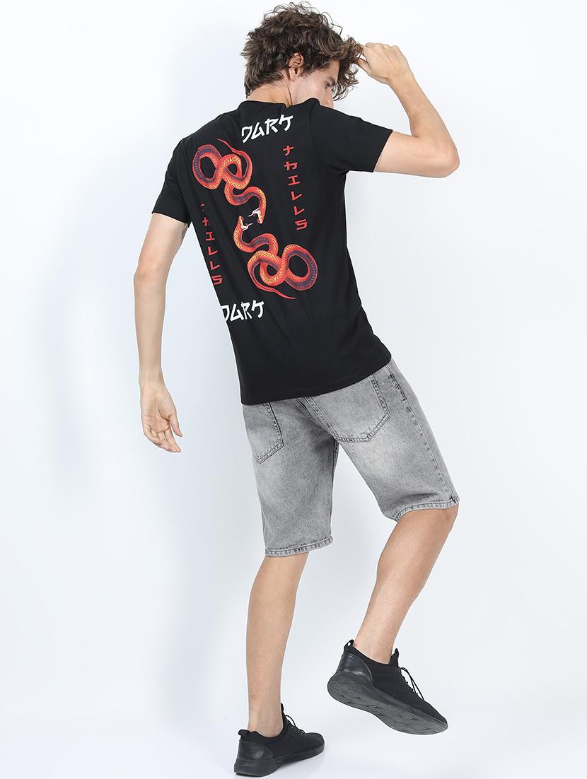 men front & back print short sleeve t-shirt - 21375437 - Standard Image - 3