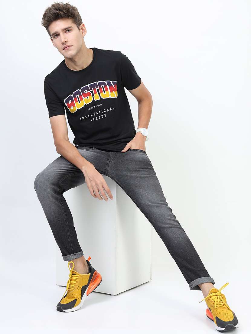 men front print round neck t-shirt - 21375448 -  Standard Image - 3