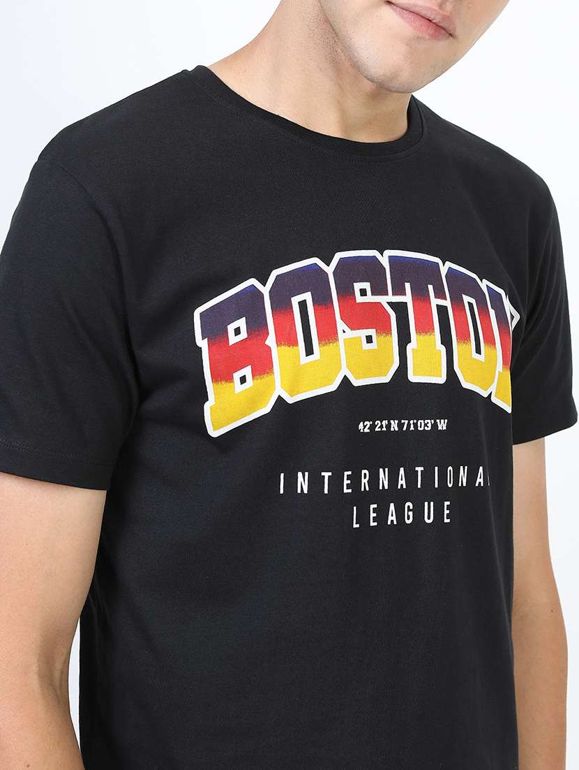 men front print round neck t-shirt - 21375448 -  Standard Image - 5