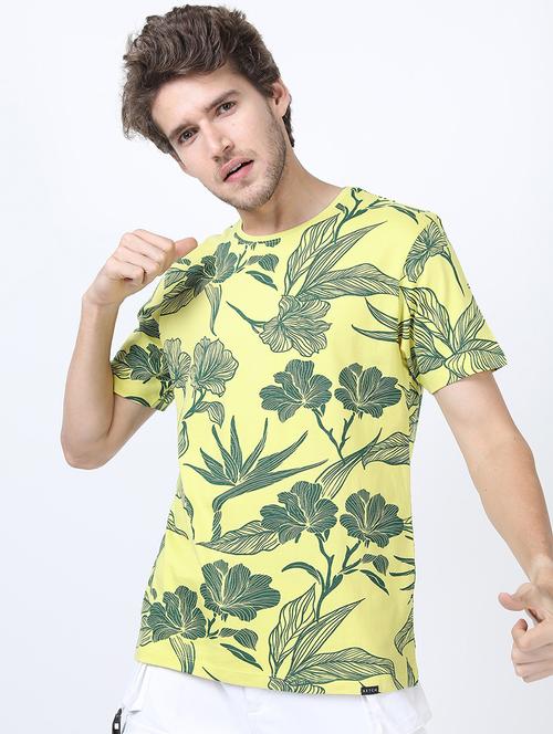 men round neck floral printed t-shirt - 21375449 -  Standard Image - 0