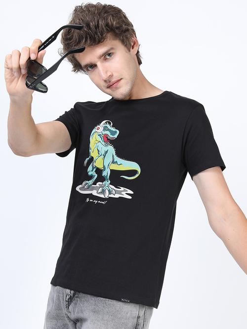 men front print round neck t-shirt - 21375454 - Standard Image - 0