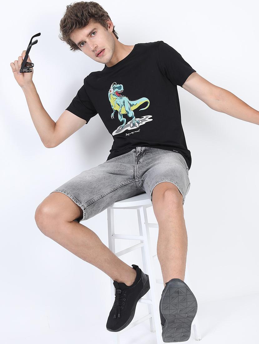 men front print round neck t-shirt - 21375454 - Standard Image - 3