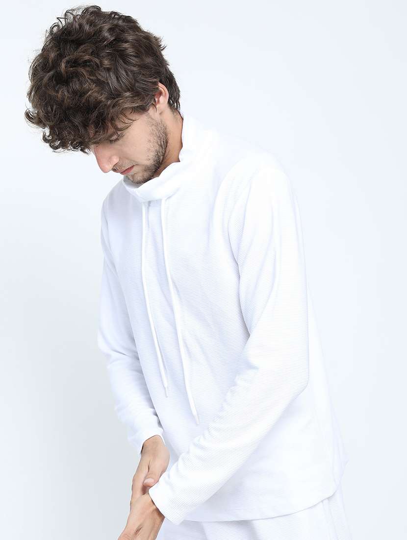 men plain cowl neck t-shirt