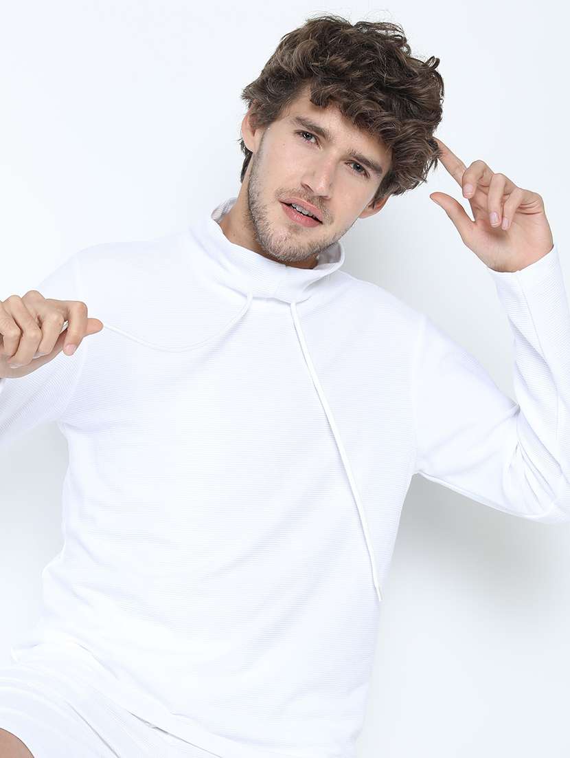 men plain cowl neck t-shirt - 21375477 -  Standard Image - 3