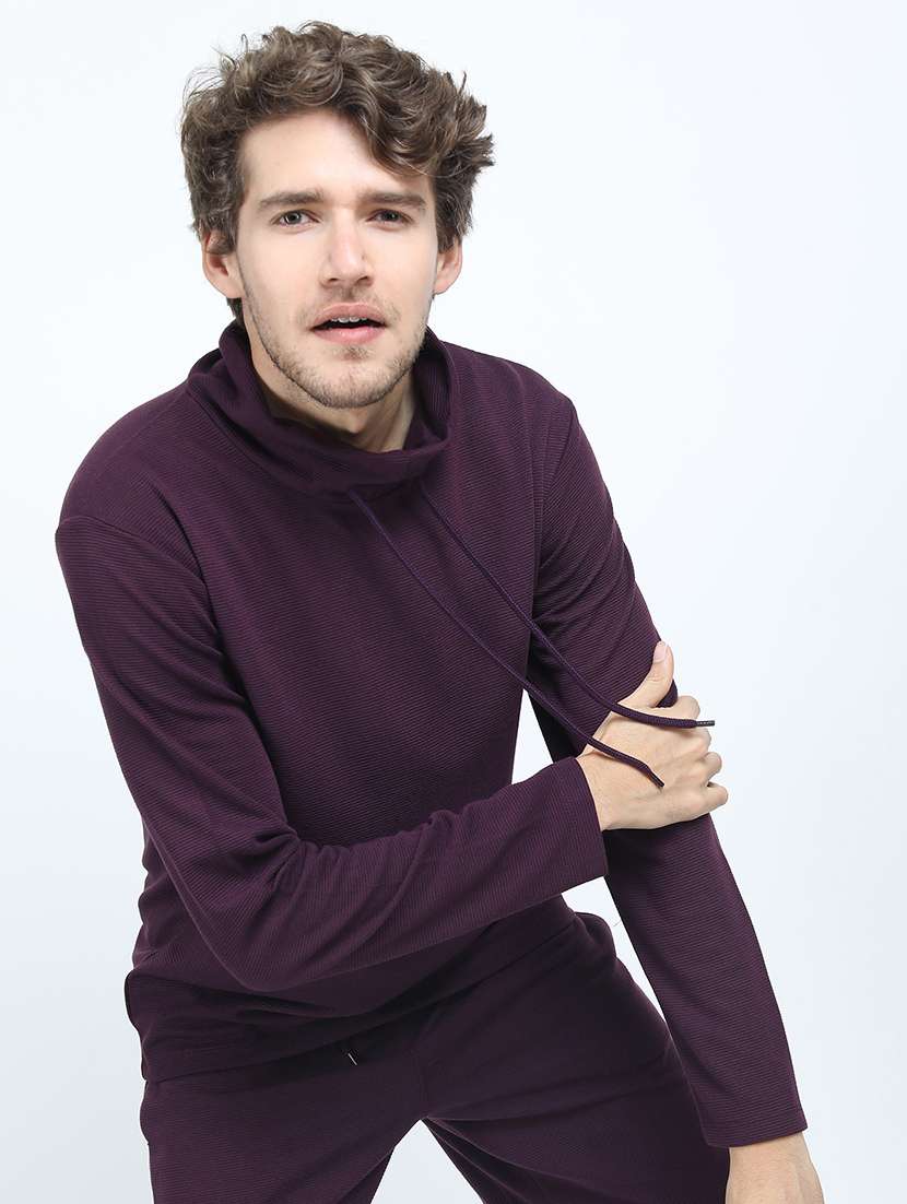 men plain cowl neck t-shirt - 21375485 -  Zoom Image - 0