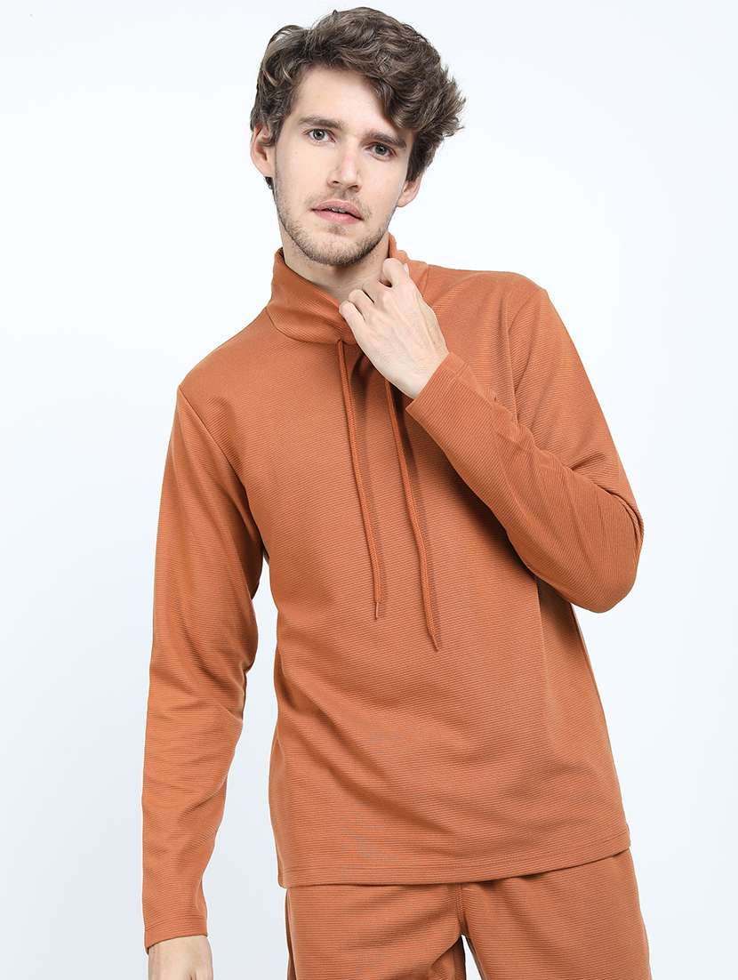 men solid long sleeve t-shirt