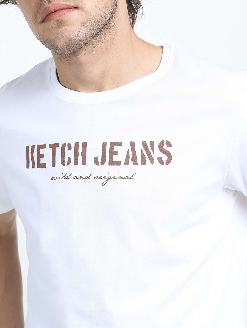 men short sleeve chest print t-shirt - 21375499 - Standard Image - 5