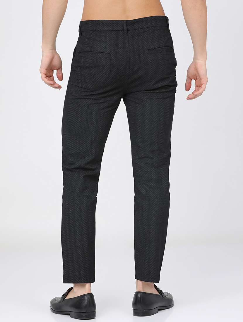 men low rise self design chinos - 21375545 -  Standard Image - 3