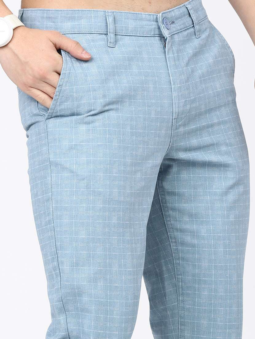men mid rise checkered chinos - 21375547 - Standard Image - 5