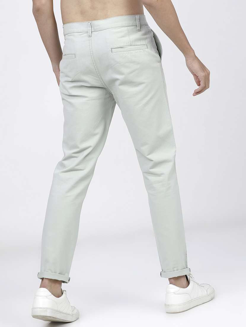 men mid rise solid chinos - 21375557 -  Standard Image - 3