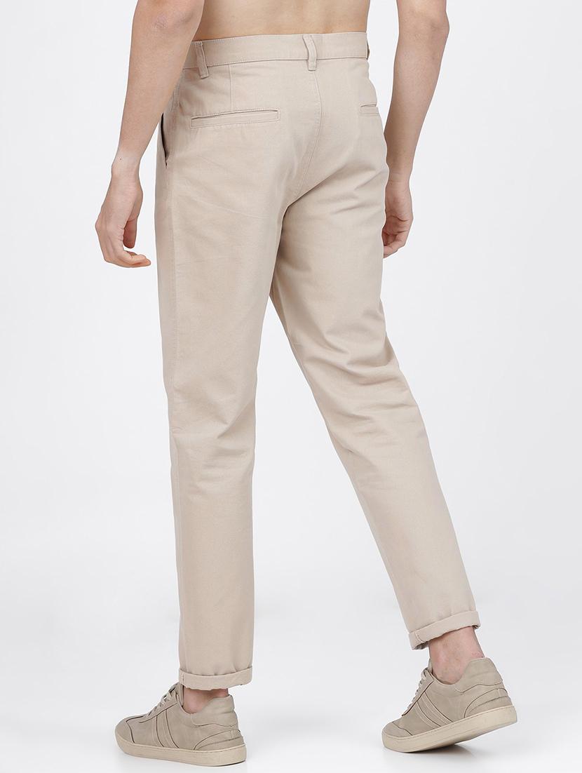 men mid rise solid chinos - 21375566 - Standard Image - 3