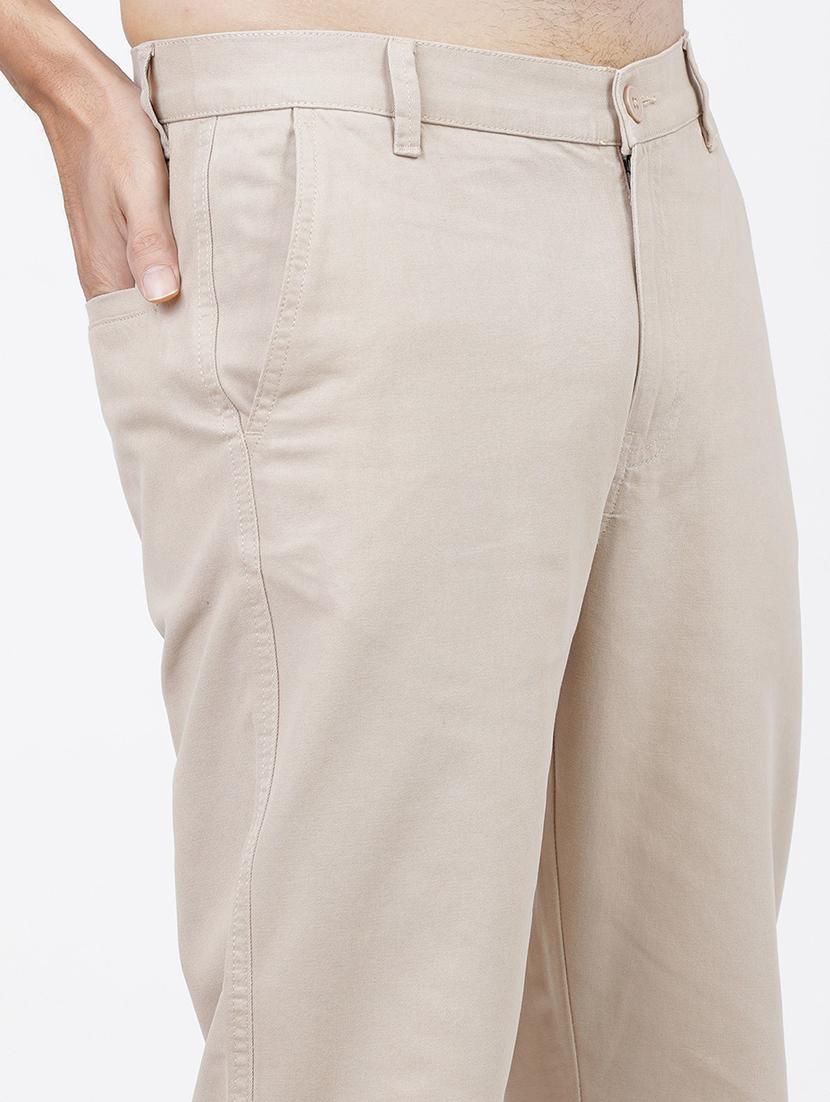 men mid rise solid chinos - 21375566 - Standard Image - 5