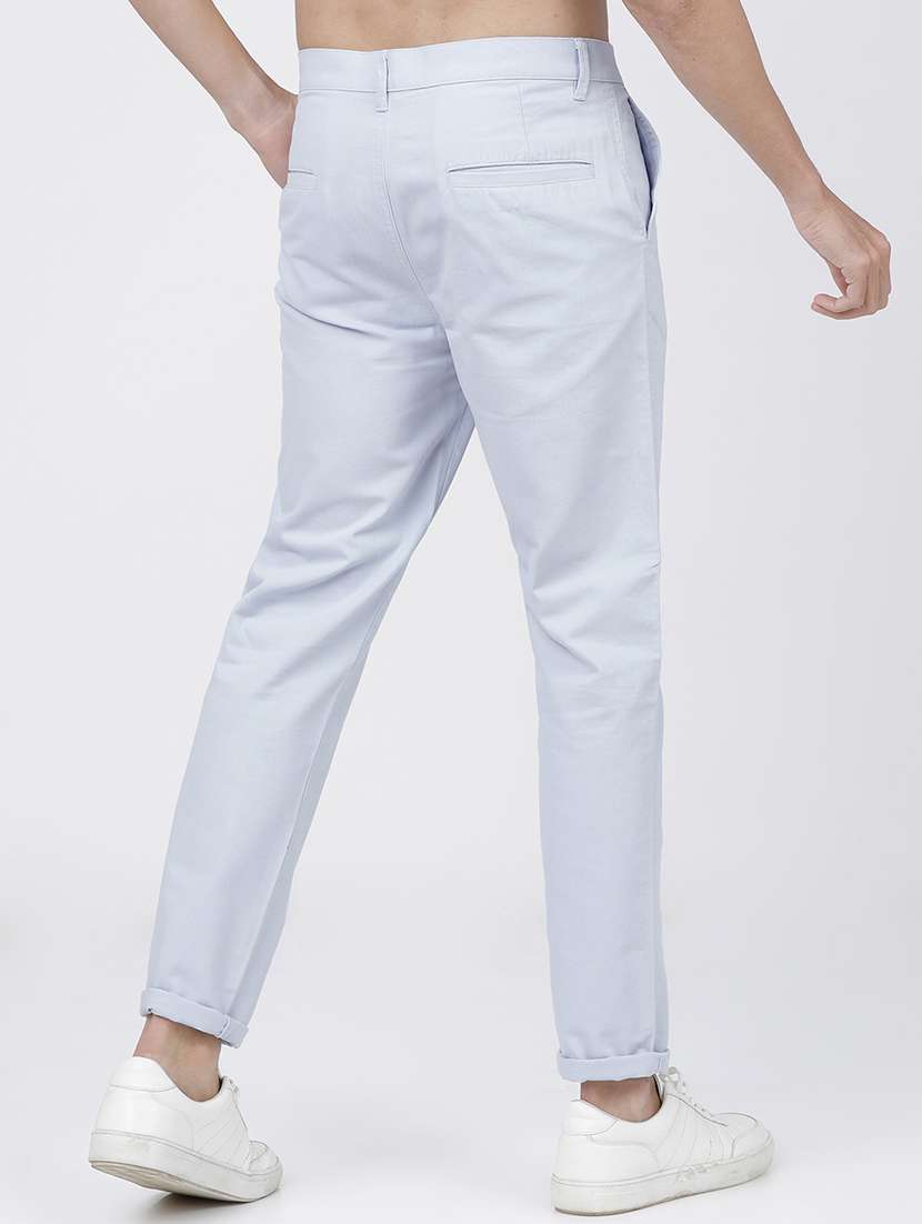 men mid rise solid chinos - 21375569 -  Standard Image - 3