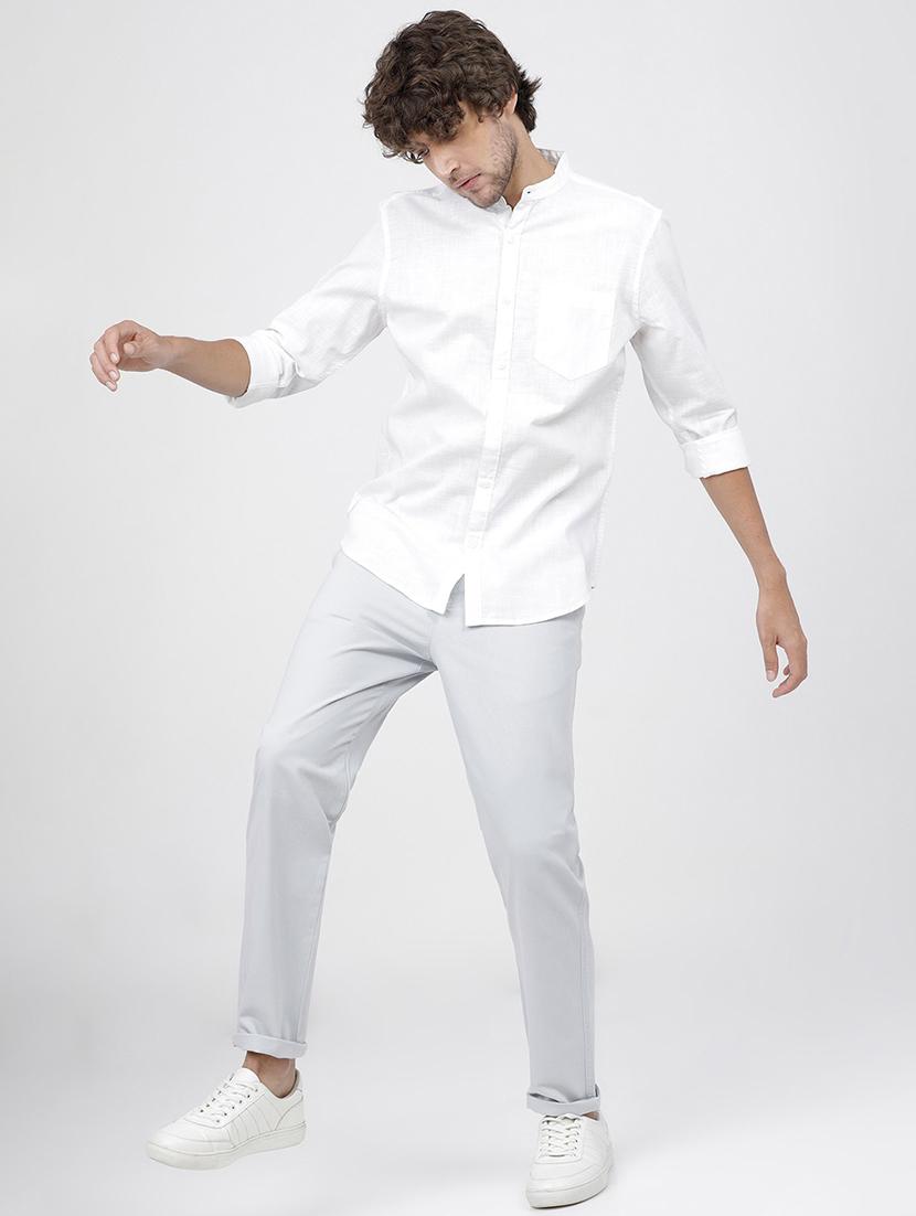 men mid rise solid chinos - 21375570 - Standard Image - 3