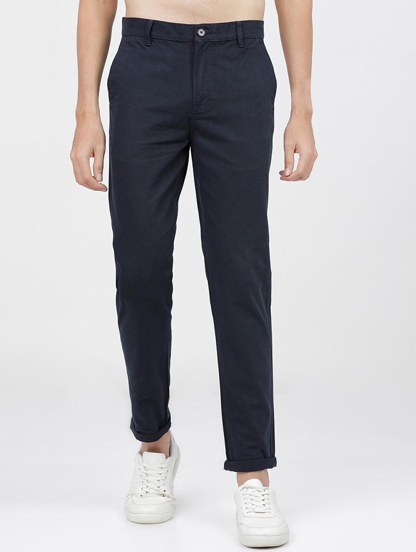 men mid rise solid chinos - 21375571 - Zoom Image - 0