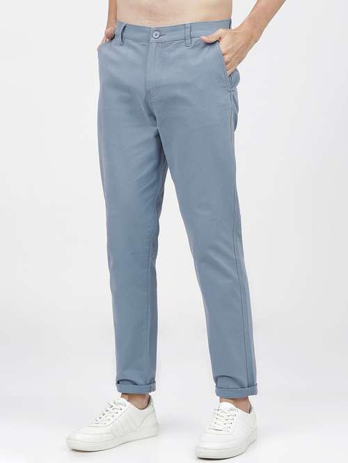 men mid rise solid chinos - 21375572 - Standard Image - 0