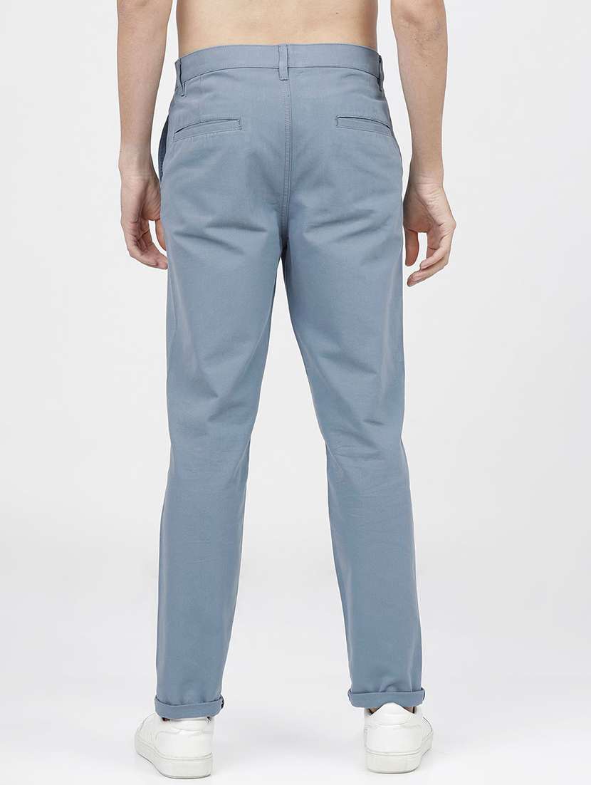 men mid rise solid chinos - 21375572 - Standard Image - 3