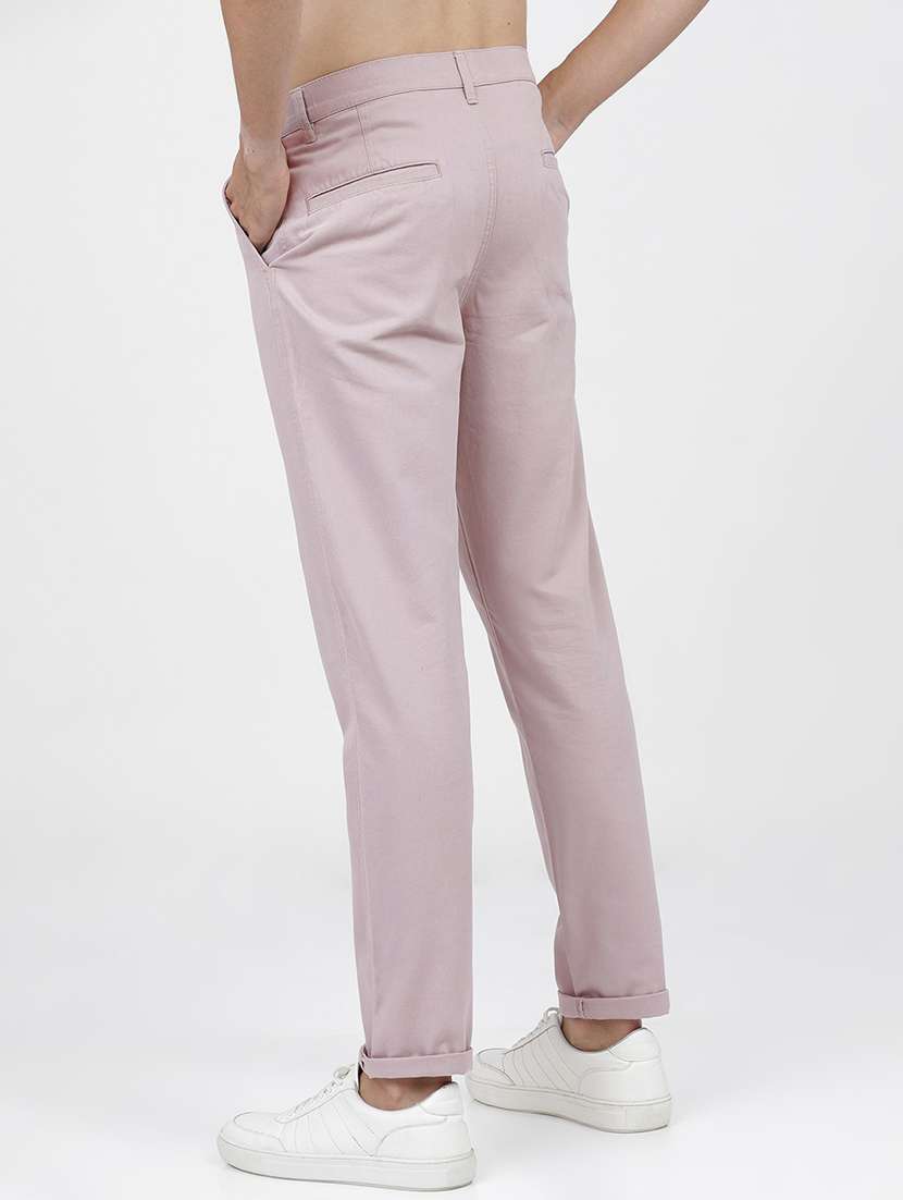 men mid rise solid chinos - 21375574 -  Standard Image - 3