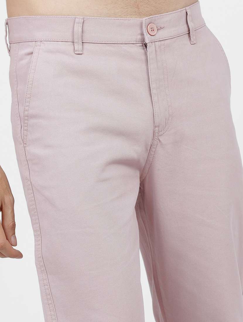 men mid rise solid chinos - 21375574 -  Standard Image - 5