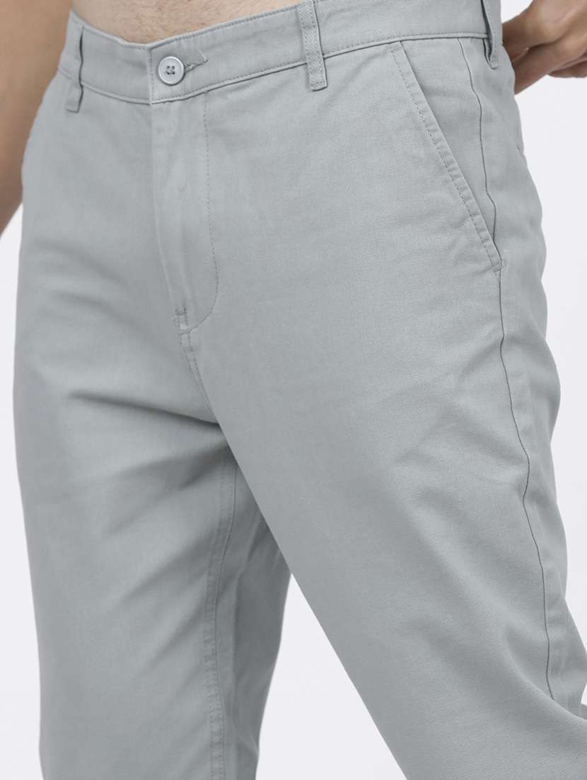 men mid rise solid chinos - 21375576 -  Standard Image - 5