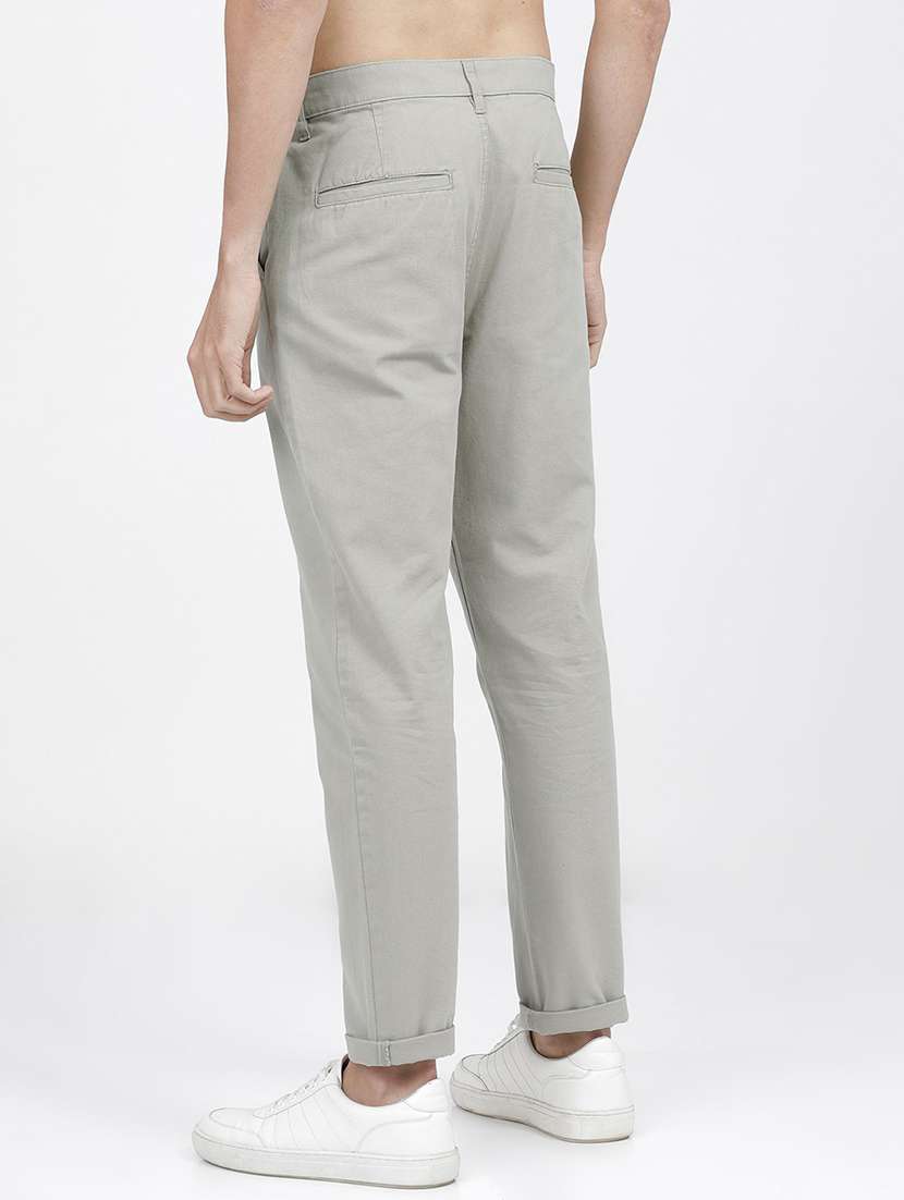 men mid rise solid chinos - 21375577 -  Standard Image - 3