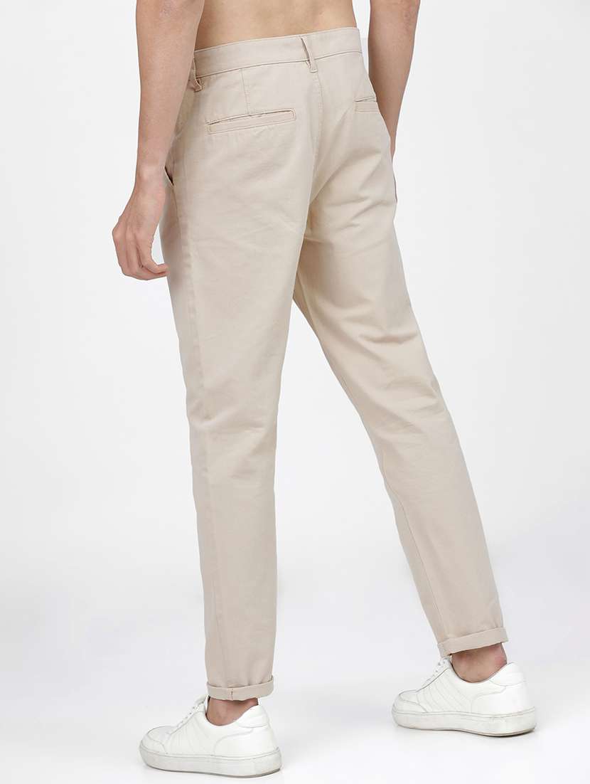 men mid rise solid chinos - 21375578 -  Standard Image - 3